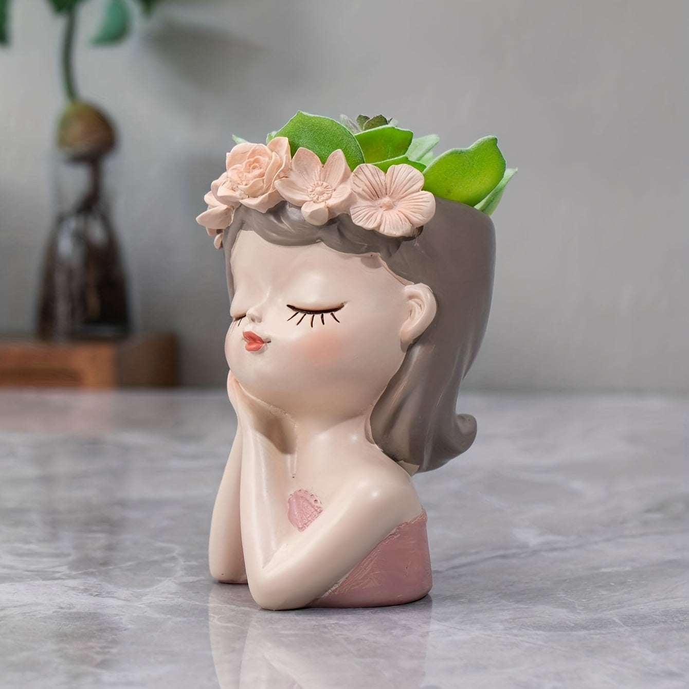 Girl Head Planter Pot