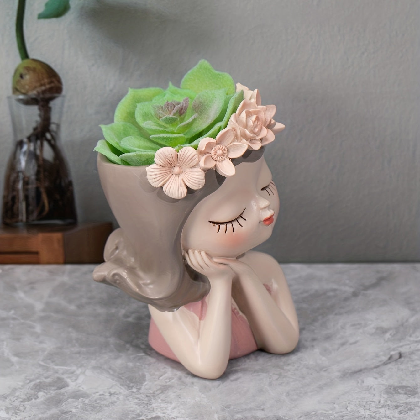 Girl Head Planter Pot