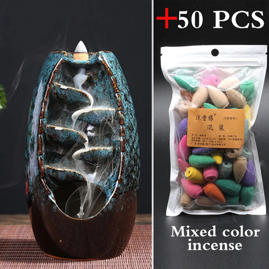 Backflow Incense Burner and Incense cones bundle