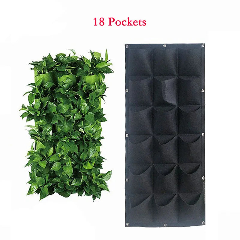 Black Color Wall Hanging Planting Bags 36/72 Pockets