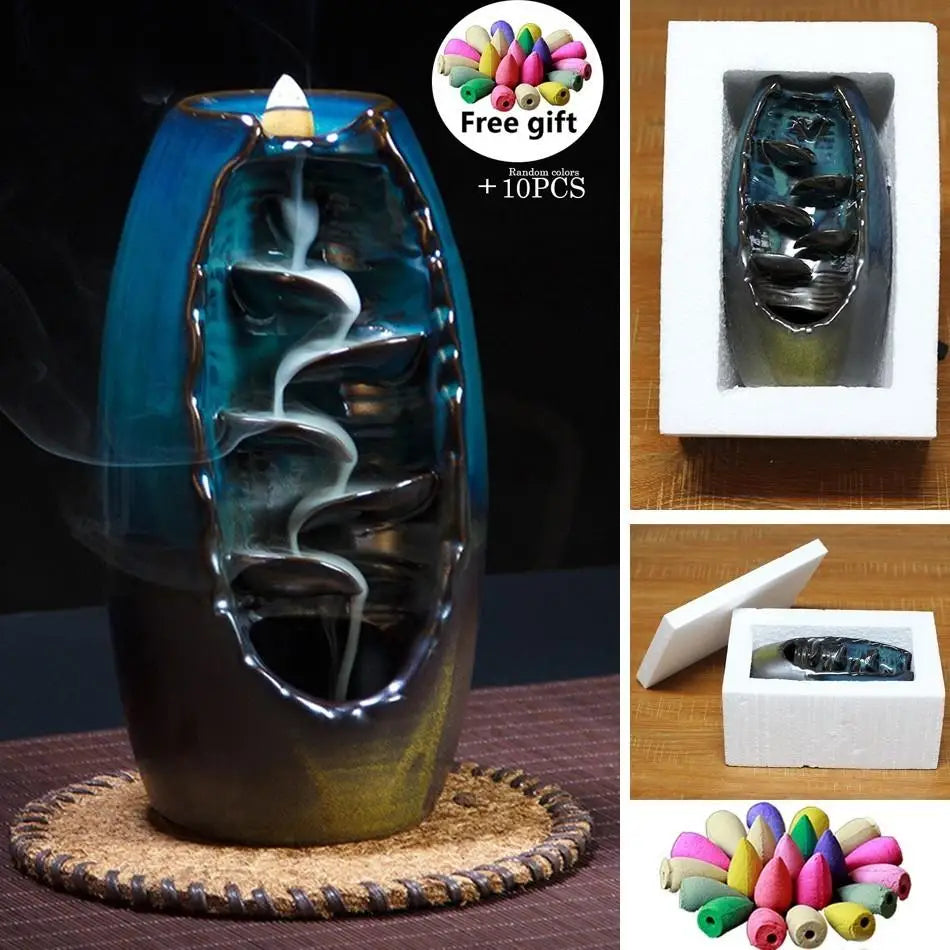 Backflow Incense Burner and Incense cones bundle