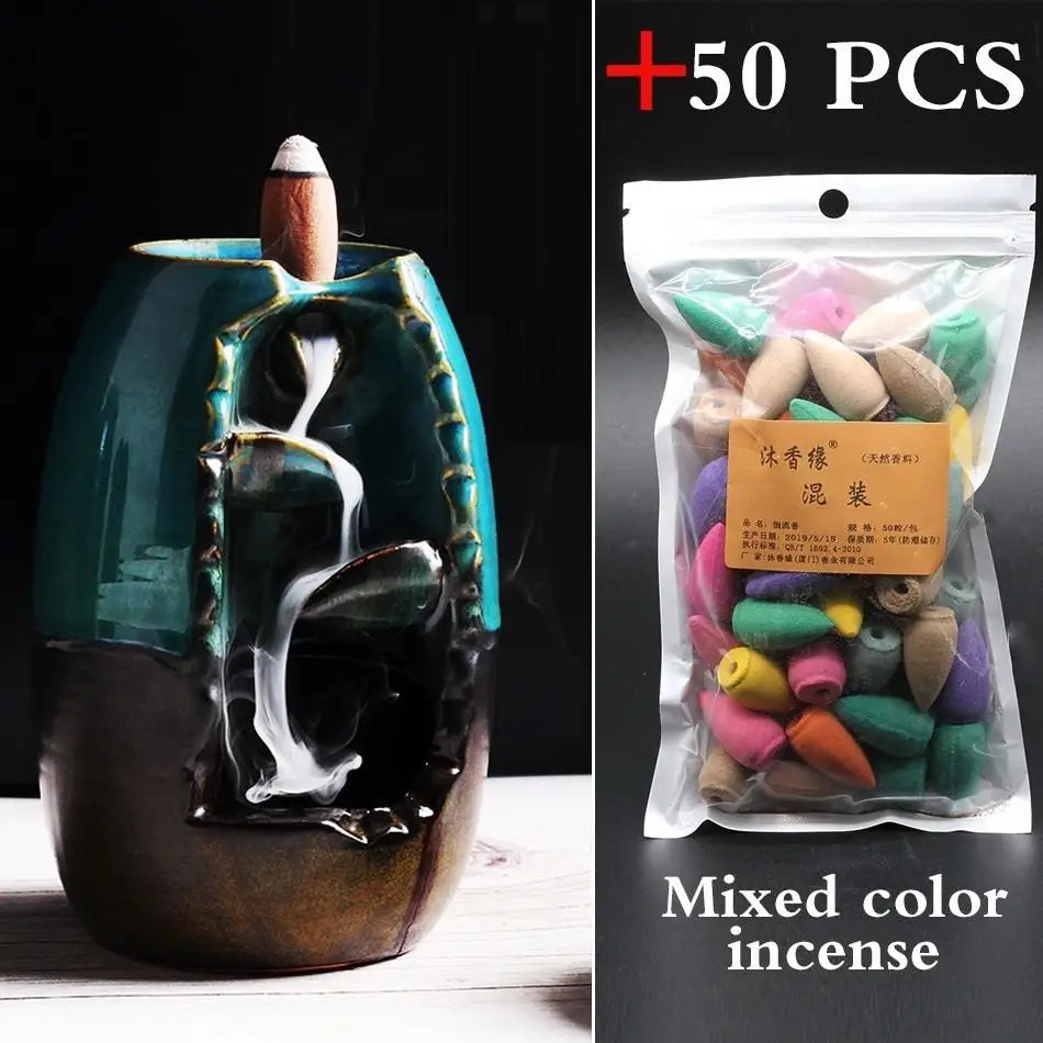 Backflow Incense Burner and Incense cones bundle