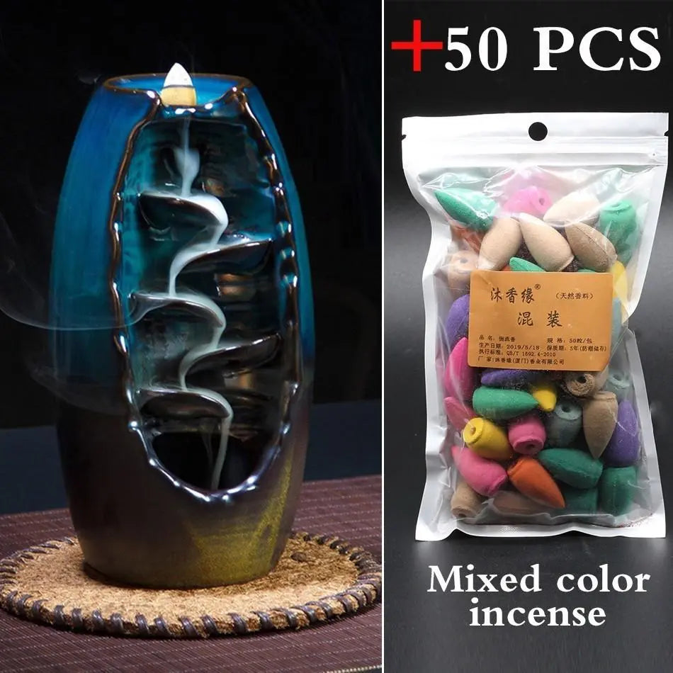 Backflow Incense Burner and Incense cones bundle