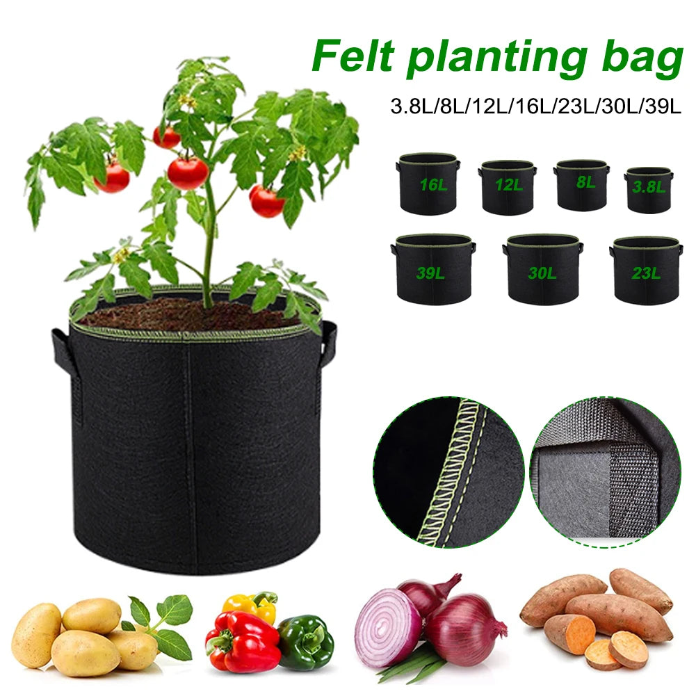 Fabric Plant Pots Grow Bags 3/5/7/10 Gallon Breathable Plant Bag