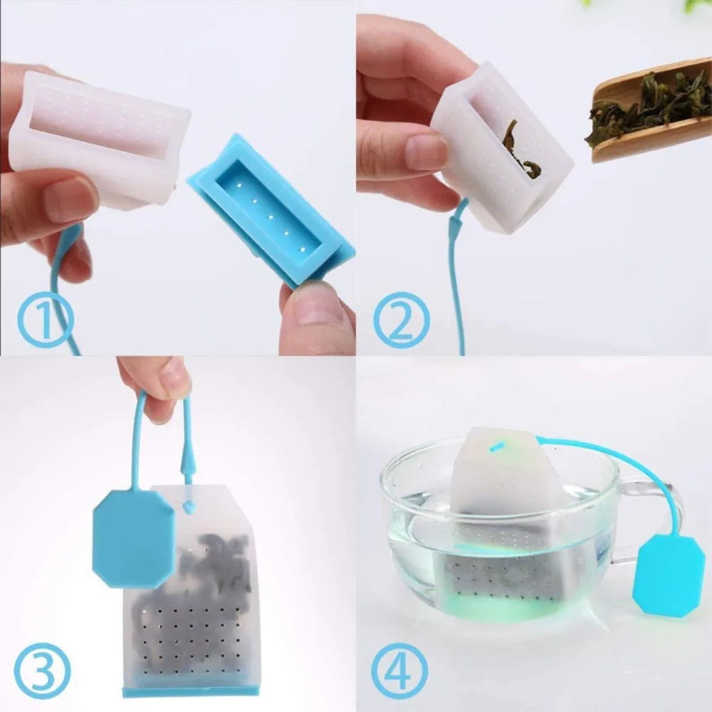 4pcs Reusable Silicone Tea Infuser Bag