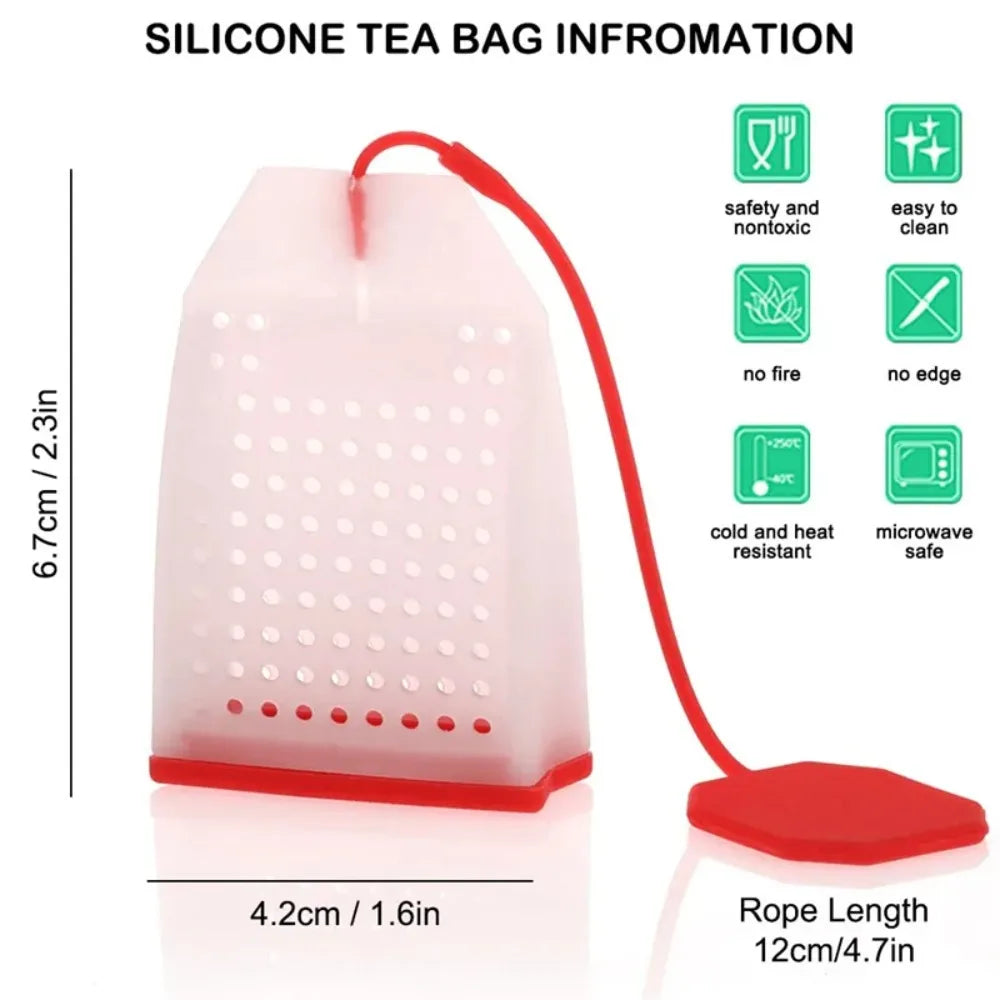 4pcs Reusable Silicone Tea Infuser Bag