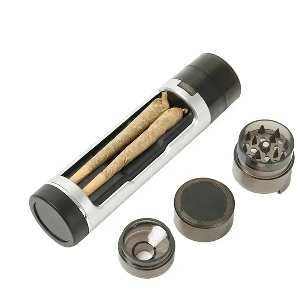 Manual Herbal Grinder with Tube Case