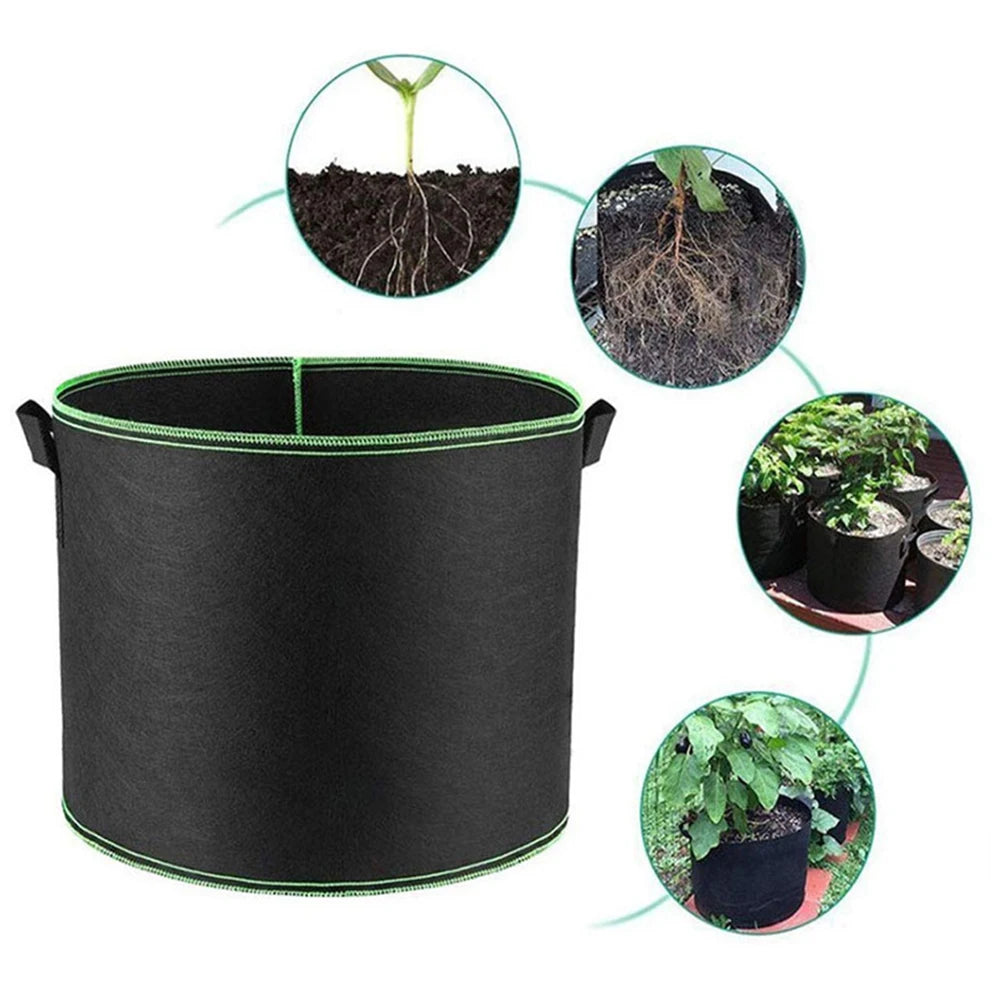 Fabric Plant Pots Grow Bags 3/5/7/10 Gallon Breathable Plant Bag