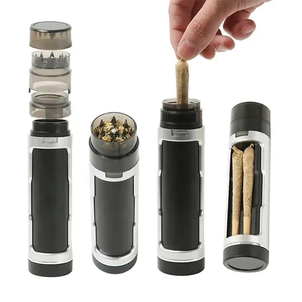 Manual Herbal Grinder with Tube Case