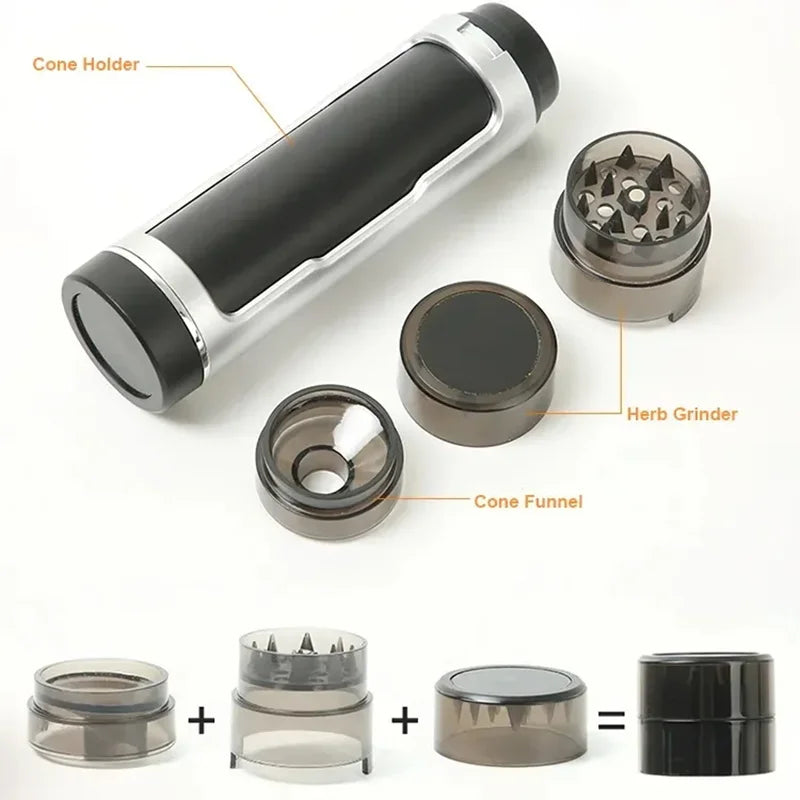 Manual Herbal Grinder with Tube Case