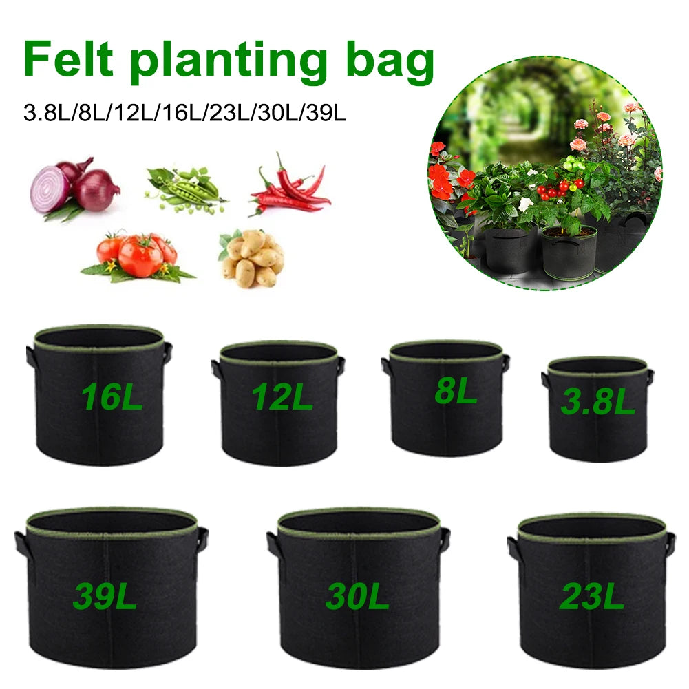 Fabric Plant Pots Grow Bags 3/5/7/10 Gallon Breathable Plant Bag