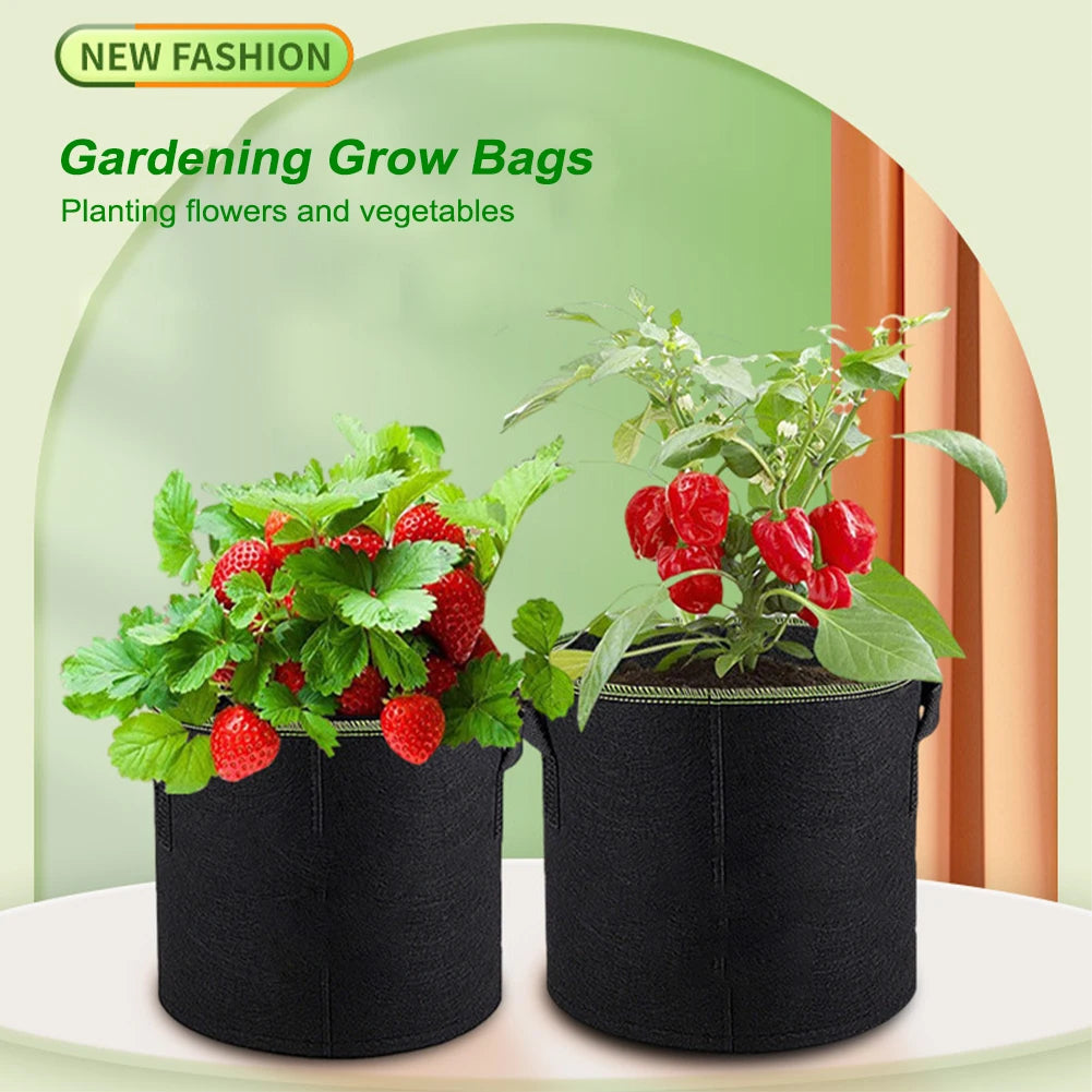 Fabric Plant Pots Grow Bags 3/5/7/10 Gallon Breathable Plant Bag