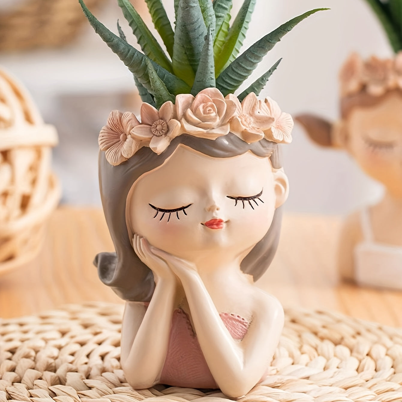 Girl Head Planter Pot