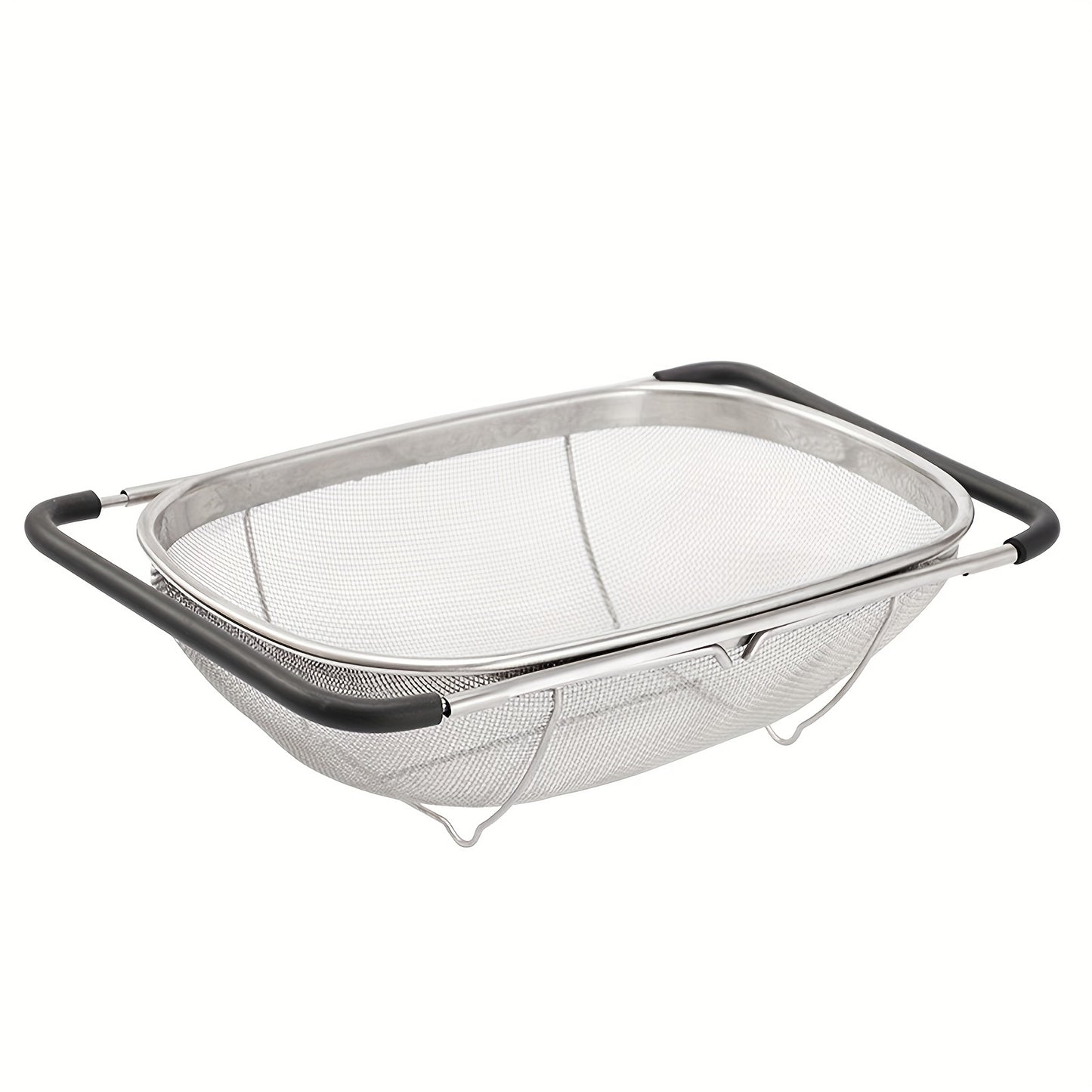 Extendable Stainless Steel Colander with Fine Mesh and Drain Basket