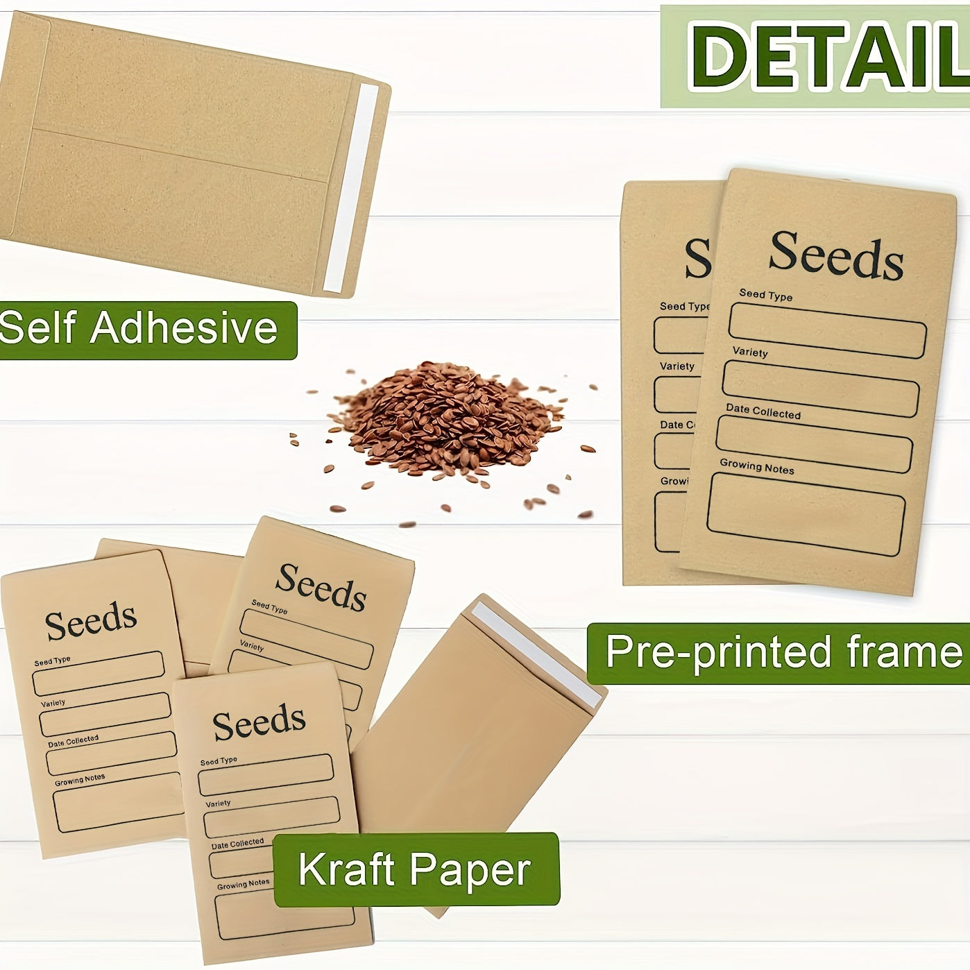 Seed Envelopes Small Self-Adhesive Sealing Envelopes