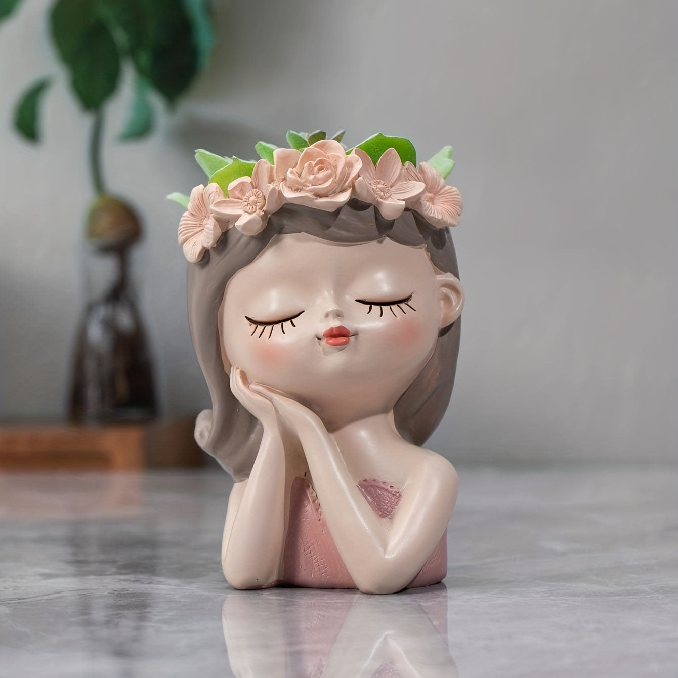 Girl Head Planter Pot